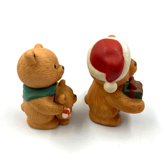Avon Vintage 1990 Christmas Ceramic Decorative Teddy Bear Family Santa Hat Gift - Picture 7 of 8